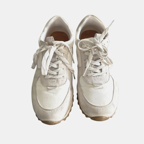 Vintage White Lace-Up Sneakers For Women Size 9.5 - Picture 2 of 9